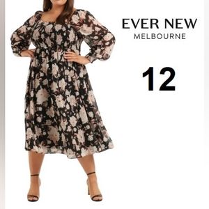 Ever New Martha Curve Shirred Midi Dress